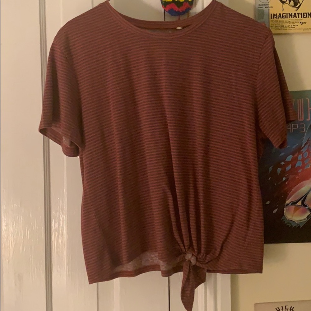 Cute Red and Dark Grey striped shirt